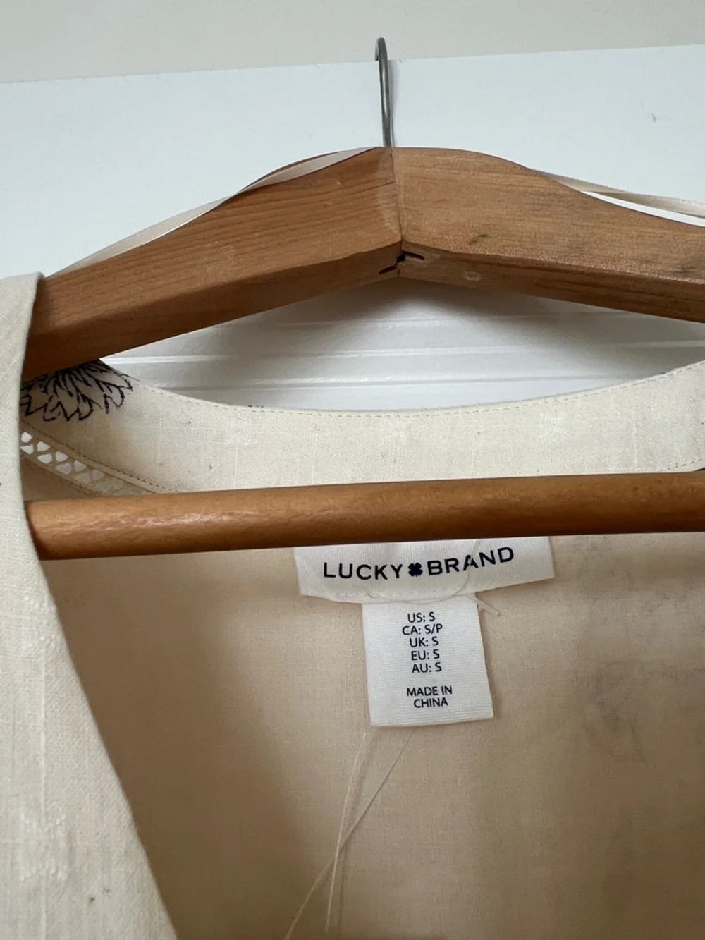 Lucky Brand Cream Maxi Dress with blue Print - Picture 3 of 5